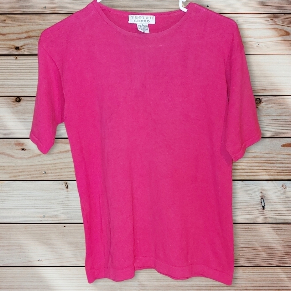 Sutton Studio Women's Pullover Blouse Red Size Small
